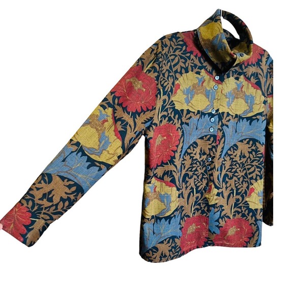 Vintage 80s Mondi Escada Floral Art Blouse Buttons Down Shirt Size 36 Small - Picture 3 of 15